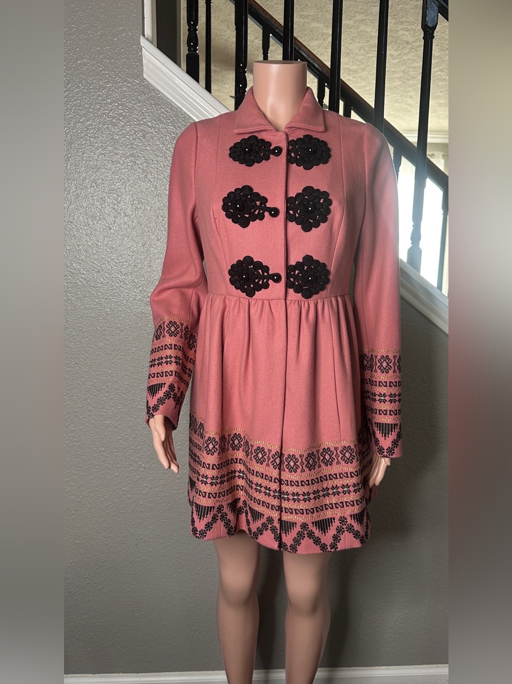 Anthropologie plenty by Tracy Reese Pink Embroidered Coat 4
